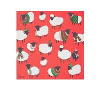 Talking Tables Paquet de 20 Serviettes de Noël Mouton | Serviettes en papier rouge pour Noël, le lendemain de Noël, le dîner d'hiver, le découpage