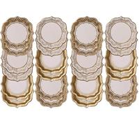 Talking Tables Party Porcelain Or Assiettes en Papier Moyens dans 3 Designs 12Pk, Carton, 20cm x 20cm (Lot de 2)