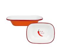 Talking Tables Plat en Émail Orange 20cm Imprimé Piment - Assiette de Service BBQ Vaisselle Mexicaine Cadeau Gourmand