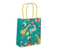 Talking Tables Sachets Surprises en Papier Thème Jungle Safari Zoo Anniversaire Friandises Vert et Jaune Lot de 8 Taille Moyenne