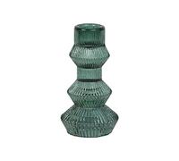Talking Tables Sage Green Glass Candlestick Holder | Ribbed 3 Tier Taper Candle Stand for Christmas Table Decorations, Home Décor, Accessories, Indoor Or Outdoor Dinner Party, Birthday, Wedding