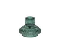 Talking Tables Sage Green Glass Candlestick Holder | Small Ribbed Candle Stand for Dinner Candles, Christmas Table Decorations, Home Décor Accessories, Indoor Or Outdoor Dinner Party, Wedding