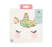 Talking Tables Serviettes en Papier en Forme de Licorne, Serviettes Jetables Premium pour Anniversaire Enfants, Baby Shower - Lot de 20, Blanc