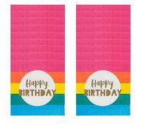 Talking Tables Serviettes Happy Birthday Arc-en-Ciel - Fournitures de Fête pour Enfants et Adultes, 16 Serviettes en Papier 33cm x 33cm