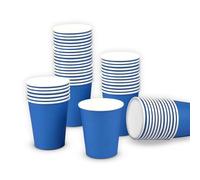 Talking Tables Table Fun Lot de 60 gobelets en carton jetables bleus pour fête d'anniversaire, mariage, vacances, boissons, bricolage, 250 ml, Bleu