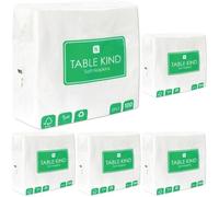 Talking Tables Table Kind 100 x Serviettes Blanches Douces pour Fêtes, Traiteur, Anniversaires, Intérieur ou Extérieur tous les jours, idéales pour buffets et BBQ, Blanc (Lot de 5)