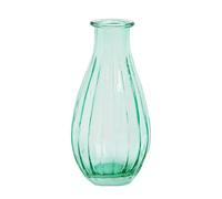 Talking Tables Vase à bourgeons en verre vert pour fleurs | Petites bouteilles côtelées à col étroit pour décoration d'intérieur, arrangements, centres de table de mariage, décoration de table, rebord