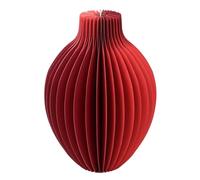 Talking Tables Vase en Papier Alvéolé Rouge avec Fiole en Verre, Décoration Noël, Pièce Centrale, Vase Fleurs, Cadeau Femme, 18 cm