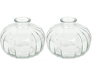 Talking Tables Vase Soliflore en Verre Transparent pour Fleurs Décoration Élégante Centre de Table Mariage Rebord de Fenêtre Fêtes Jardin Dîner d'Été Cheminée Cadeau Hauteur 8 cm (Lot de 2)