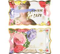 Talking Tables x 4 Plateaux de service en papier floral vintage 17,5 cm, Accessoires thé, Décorations fête Bridgerton, Assiettes jetables élégantes pour anniversaires et fête des mères