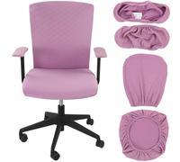 Tallew Lot de 4 housses de chaise de bureau d'ordinateur, housses de protection universelles extensibles pour accoudoirs de chaise de bureau - Housses de coussin dossier pour chaises rotatives (violet