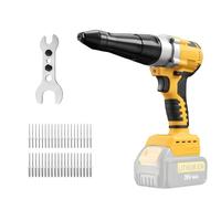 TALOEYH - Pistolet à riveter sans fil compatible avec batterie Dewalt 18 V/20 V MAX, rivet pop sans balais avec 3 tailles (0,3 cm, 5/32", 3/16") rivets en aluminium et lumière LED, pour métal