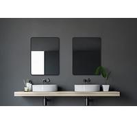 Talos Design Miroir Mural en Aluminium Noir Mat 80 x 60 cm Black Living