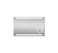 Talos Miroir de Salle de Bain à LED King - 100 x 60 cm - Couleur de la lumière : Blanc Neutre - Miroir cosmétique éclairé avec grossissement 3X - Horloge numérique - Cadre en Aluminium