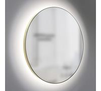 Talos Miroir de Salle de Bain LED Rond CESA Shine en Or Mat Ø60 cm - Éclairage périphérique en lumière Neutre - adapté aux pièces humides grâce au Cadre en Aluminium