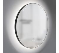 Talos Miroir de Salle de Bain LED Rond Verona Shine en Noir Mat Ø50 cm - Miroir avec capteur de Mouvement - adapté aux pièces humides grâce au Cadre en Aluminium