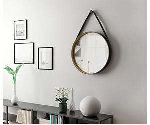 Talos Miroir Design Golden Style - Diamètre 55 cm - Cadre en Aluminium Massif de qualité supérieure