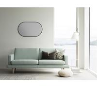 Talos Miroir Design Ovale Noir 45 x 75 cm pour pièces humides pour Votre Salle de Bain avec Cadre en Aluminium