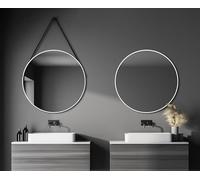 Talos Miroir Mural Rond décoratif Blanc Mat Ø 80 cm.