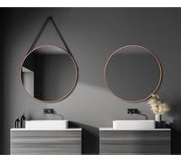 Talos Miroir Mural Rond décoratif en cuivre Mat Ø 80 cm