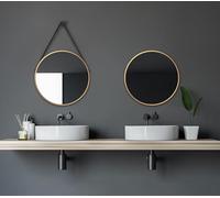 Talos Miroir Mural Rond décoratif en Or Mat Ø 50 cm 50262