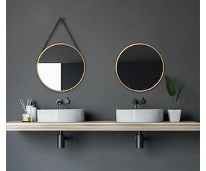 Talos Miroir Mural Rond décoratif en Or Mat Ø 50 cm 50262