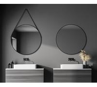 Talos Miroir Mural Rond décoratif Noir Mat Ø 80 cm. 50266