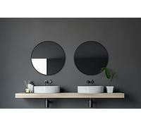 Talos Miroir Rond Black Circle - Miroir Noir avec Ø 60 cm - Miroir Mural avec Cadre en Aluminium de Haute qualité en Noir