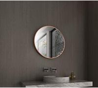 Talos Miroir Rond Noble - Miroir cuivre avec Ø 60 cm - Miroir Mural avec Cadre en Aluminium de Haute qualité en cuivre