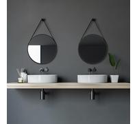 Talos Miroir Rond, Noir Mat, Diamètre 50 cm