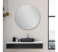 Talos Picasso Miroir doré Ø 80 cm - avec Cadre en Aluminium de qualité supérieure pour Une Ambiance élégante - Miroir de Salle de Bain Rond Parfait Qui Allie élégance et fonctionnalité