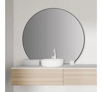 Talos Picasso - Miroir Mural élégant avec Cadre en Aluminium - Idéal pour la Salle de Bain et l'ambiance Moderne - Noir - Diamètre : 100 cm