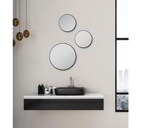 Talos Picasso Miroir Mural Rond avec Cadre en Aluminium pour Salle de Bain Noir Ø 25 cm Miroir élégant et Fonctionnel pour Une Ambiance élégante