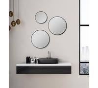 Talos Picasso Miroir noir Ø 40 cm - Cadre en aluminium de qualité supérieure - Miroir de salle de bain rond pour une ambiance élégante - Miroir mural élégant qui allie fonctionnalité et design moderne