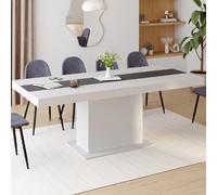 IDMarket – Table à manger extensible rectangulaire EDEN 6-10 personnes 160-200 cm blanc/gris