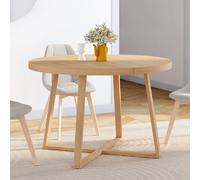 IDMARKET Table à manger fixe ronde SELMA 4-6 personnes bois effet hêtre 110 cm