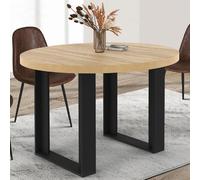 IDMARKET Table à manger fixe ronde PHOENIX 4 personnes bois et noir 110 cm