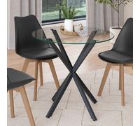 Table à manger ronde fixe - IDMARKET - ALIX - Noir - 4 personnes - 80 cm