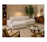Tama - Canapé d'angle gauche 4 places convertible avec coffre en tissu - Beige