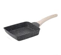Tamagoyaki Poêle rectangulaire en aluminium avec revêtement antiadhésif pour omelette, steak, petit-déjeuner, compatible avec cuisinière à gaz, induction électrique, ergonomique pour poignée