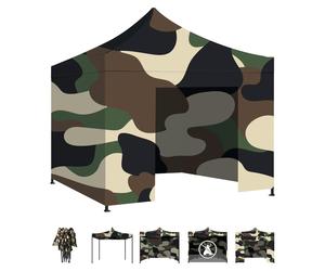 Taman 3x3 - Gazebo de jardin pliable avec parois latérales et moustiquaire camouflage