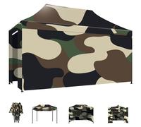 Taman 3x4,5 - Gazebo de jardin pliable avec parois latérales et moustiquaire camouflage