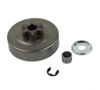 Tambour d'embrayage et pignon en acier trempé pour tronçonneuse MS170 MS180 017 018 3/8 pas 6 dents avec rondelle de roulement E-clip