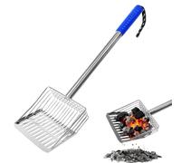 Tamis à cendres de charbon Outil de tamisage ajouré pour foyer extérieur | Pelle À Charbon Pour bac litière, gril d'intérieur, barbecue, camping, jardin, extérieur, Bleu