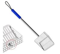 Tamis À Cendres En Métal Outil de tamisage ajouré pour foyer extérieur avec | Pelle à charbon de bois Pour extérieur jardin camping arrière-cour barbecue grill intérieur bac à litiè Bleu