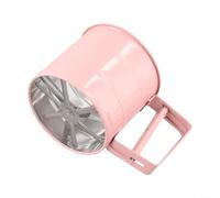 Tamis à farine en acier inoxydable pour shaker à main semi-automatique pour la cuisson du sucre et le glaçage 15,5 cm (rose)