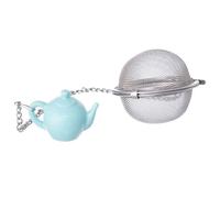 Tamis à infuser le thé - ORION - Acier inoxydable - 5x5 cm - Argenté - Suspension bleue - Fermeture sécurisée