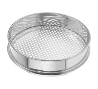 Tamis à Terre en Acier Inoxydable 20cm, Tamis Inox Rond Jardinage | Tamis de Calibrage pour Terre Domestique, Trous Ronds de 5mm, Séparation des Pierres, Terreau Plus Fin, Empilable