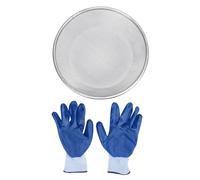 Tamis de Compost de Sol Sable Jardinage, Tamis Seau crépine Jardinage à roulement Robuste en Acier Inoxydable 50 kg avec Gants antidérapants pour Le Gravier Sable Compost Sol (Trou de 2 mm / 0,08