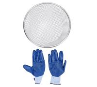 Tamis de Compost de Sol Sable Jardinage, Tamis Seau crépine Jardinage à roulement Robuste en Acier Inoxydable 50 kg avec Gants antidérapants pour Le Gravier Sable Compost Sol (Trou de 6 mm / 0,24